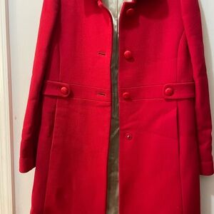 Beautiful classic JCrew red jacket. 96% wool, 4% nylon.